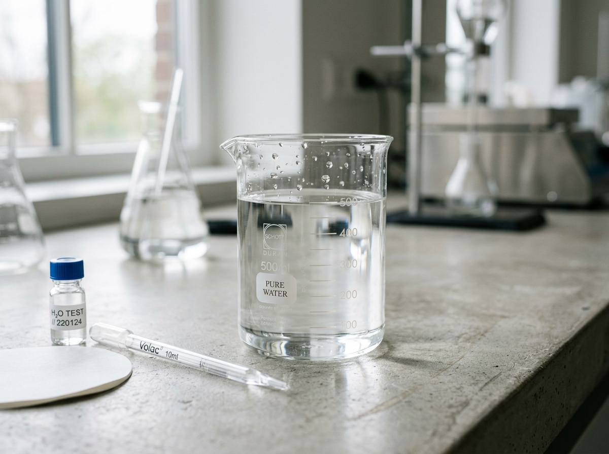 Illustrative photograph of a water sample in a laboratory